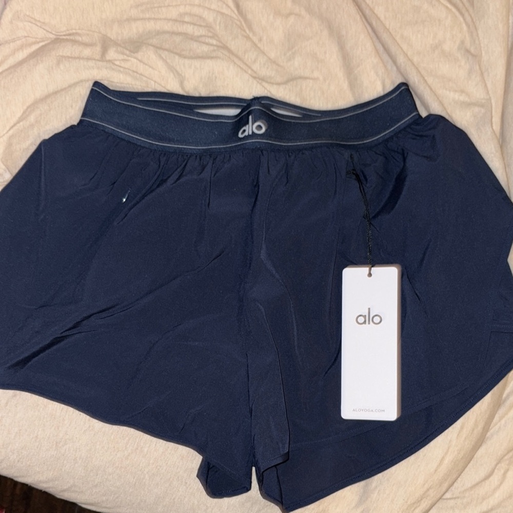 ALO Yoga Blue Athletic Shorts Lightweight Elastic Waist